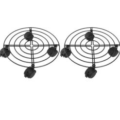 2 st. utomhusväxtvagn med låsbara hjul järn- och PVC-stativ med hög belastning för stora växter