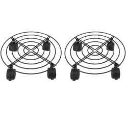 2 st. utomhusväxtvagn med låsbara hjul järn- och PVC-stativ med hög belastning för stora växter