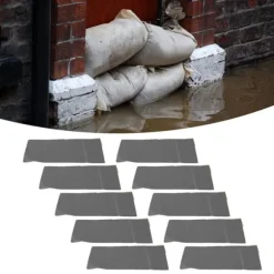 10 st. översvämningssandsäckar professionella tomma regnsäkra dragsko översvämningsskyddssandsäckar för husdörr garage källare grå