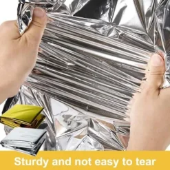 4 st värmefiltar skyddar mot kyla, regn, värme och vind, 210 x 160 cm med karbinhake och visselpipa i järn (guld/silver)