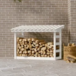 822443 vidaXL Vedhållare Vit 108x64,5x78 cm Furu