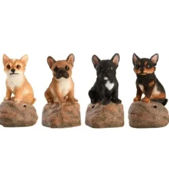 1 VÄLKOMNANDE VALP I RESIN ASSORTERAD H11CM TRÄDGÅRDDEKORATION