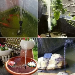 1,2 W soldriven trädgårds dekorativ fontän, stabil poolfontän, med 7 sprinklers