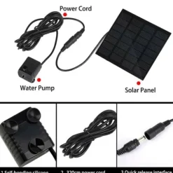 1,2 W soldriven trädgårds dekorativ fontän, stabil poolfontän, med 7 sprinklers