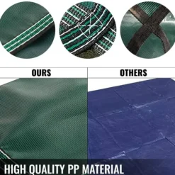 18 x 38 fot poolskydd med kompletta tillbehör för 16 x 36 fot pool, höghållfast PP-material, utmärkt permeabilitet, lätt att montera