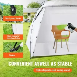 228 x 158 x 158 cm bärbar målarbås med ventil, hopfällbart spraytält, gott om arbetsyta, robust struktur, snabb att montera