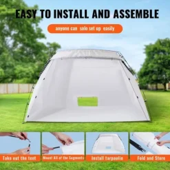 228 x 158 x 158 cm bärbar målarbås med ventil, hopfällbart spraytält, gott om arbetsyta, robust struktur, snabb att montera