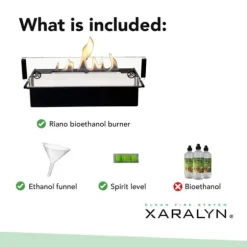 Adra BRI-MDW bio-etanol öppen spis - Vit MDF öppen spis surround - 1,5 KW värme