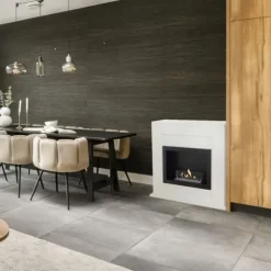 Adra BRI-MDW bio-etanol öppen spis - Vit MDF öppen spis surround - 1,5 KW värme