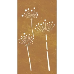 Affischer, tryck & konstverk - Living Väggdekoration 105x55 cm rosttrögt stål blomdesign