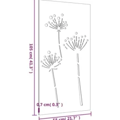 Affischer, tryck & konstverk - Living Väggdekoration 105x55 cm rosttrögt stål blomdesign