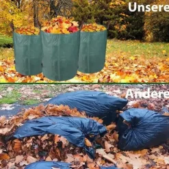 AJW-3-pack 300L trädgårdspåsar, hopfällbara och återanvändbara, stabila, UV-beständiga, grässäcksblad, trädgårdsavfall[1072]