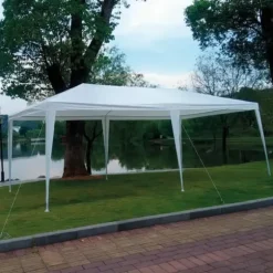 Aktive Plast Gazebo, 300 x 600 x 255 cm, Stålrör 24/18/18 mm, Vit - 53992