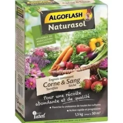 ALGOFLASH NATURASOL - Gödselmedel med rostat horn och torkat blod 1,5 kg