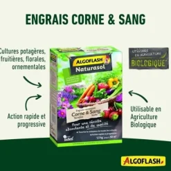 ALGOFLASH NATURASOL - Gödselmedel med rostat horn och torkat blod 1,5 kg