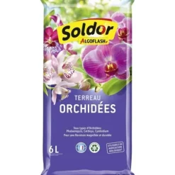 ALGOFLASH Orkidéjord 6 L - Specifik jord - Tallbark - NPK-gödsel - 6 l