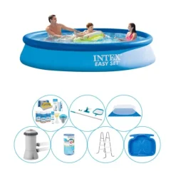 Allt i 1 poolpaket - 8 delar - Intex Easy Set Rund 366x76 cm