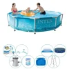 Allt i 1 poolpaket - Intex metallram Rund strandsida 305x76 cm
