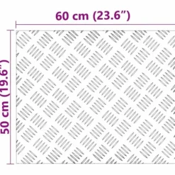 Aluminium Checker Plattor - Halkfria Trappmattor | Färg: Silver | Storlek: 60x50 cm