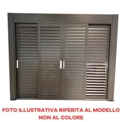 ALUMINIUMFÖNSTER MED SKJUTFÖNSTER OCH JUSTERBAR PERSIENNE FÖR EN SIDAN AV 4 METRAR VIT