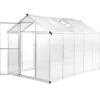 Aluminiumväxthus 302x190x195 cm - Rymligt & UV-beständigt | Färg: Grå | Storlek: 302x190x195 cm