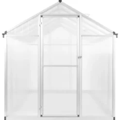 Aluminiumväxthus 302x190x195 cm - Rymligt & UV-beständigt | Färg: Grå | Storlek: 302x190x195 cm