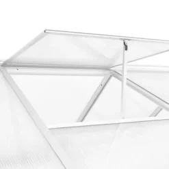 Aluminiumväxthus 302x190x195 cm - Rymligt & UV-beständigt | Färg: Grå | Storlek: 302x190x195 cm