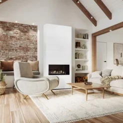 Ambiance BCW bioetanol öppen spis - Vit - Högt i tak - 3,5 KW värme