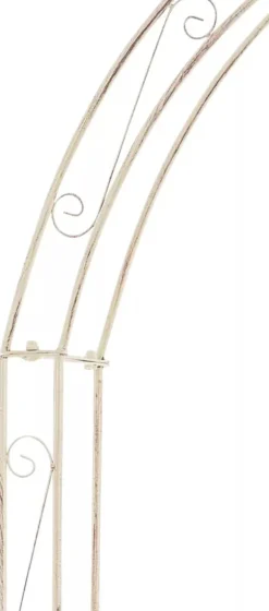 Anna Rose Arch - Rustic Country House Style Garden Arch, Antique Cream Metal, 220cm Passage Height