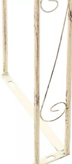 Anna Rose Arch - Rustic Country House Style Garden Arch, Antique Cream Metal, 220cm Passage Height
