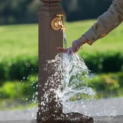 Antik Kolonnfontän, 77x29x33,5 cm, Brun