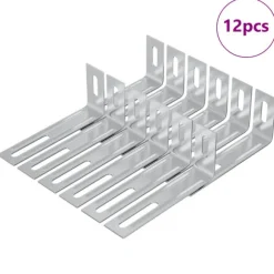 Anti-tipp fäste Enfärgad 12 pcs Silver 74,5 x 15 x 32 mm Järn