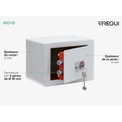 ARREGUI D-HC-0 Stålskåp med nyckellås, lätt att använda och lätt att installera, 17 x 23 x 17 cm, 5 L