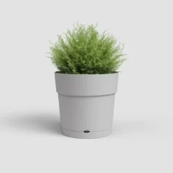 ARTEVASI CAPRI STOR rund blomkruka - Plast - Vattenbehållare - diameter 30 cm - Ljusgrå - L 29,5 XP 29,5 H 28,2 cm