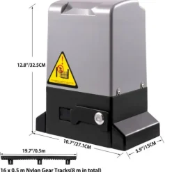 Automatisk skjutportsöppnare 1800 KG med fjärrkontroll & APP-kontroll.