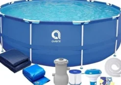 Avenli 305 cm Rund Poolset med Pump för Trädgårdsentusiaster