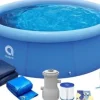 Avenli 244cm Rund Uppblåsbar Poolset med Pump & Filtersystem - Perfekt för Trädgårdsentusiaster