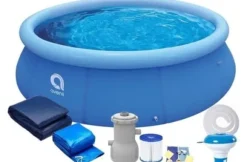 Avenli 244cm Rund Uppblåsbar Poolset med Pump & Filtersystem - Perfekt för Trädgårdsentusiaster