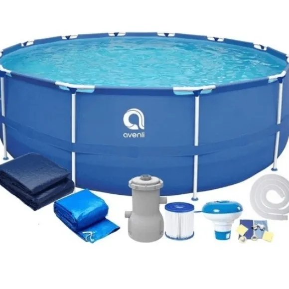 Avenli Simbassäng 420 X 84 Cm Med Filterpump - Komplett Set