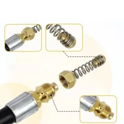Avloppsslang 10 m för Högtryckstvätt – Mässingsfjädermunstycke | 200 Bar | Kompatibel med Kranzle D12, Nilfisk Alto