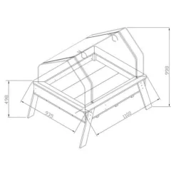 AXI - Sand & Planteringsbord Med Växthus Linda Brun/Vit