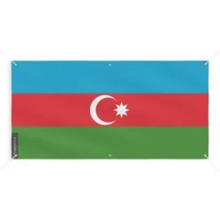 Azerbajdzjan flaggbanner 6 öljetter 50x100cm i polyester