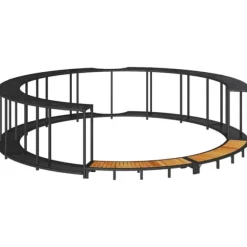 Badkarsram med förvaring och trappsteg i trä i svart