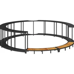 Badkarsram med förvaring och trappsteg i trä i svart