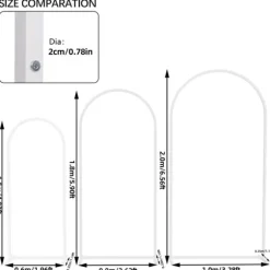 Bakgrundsbåge i metall - Bröllopsbåge/ballongbåge ställ - Set om 3 - XL - Vit