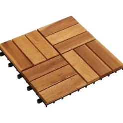 Balkongplattor av Akaciaträ 30 x 30 cm 10 st