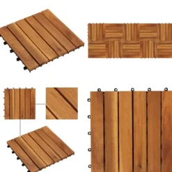 Balkongplattor av Akaciaträ (Vertikalt mönster) 30 x 30 cm 10 st - Platta - Plattor - Home & Living