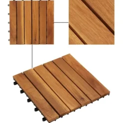 Balkongplattor av Akaciaträ (Vertikalt mönster) 30 x 30 cm 10 st - Platta - Plattor - Home & Living