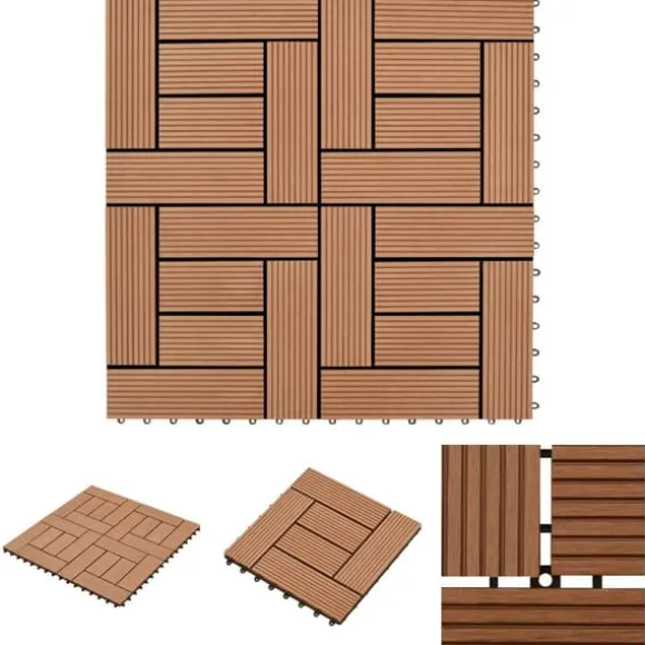Balkongplattor Bruna WPC 30 x 30 cm 11 st - Golvbeläggning