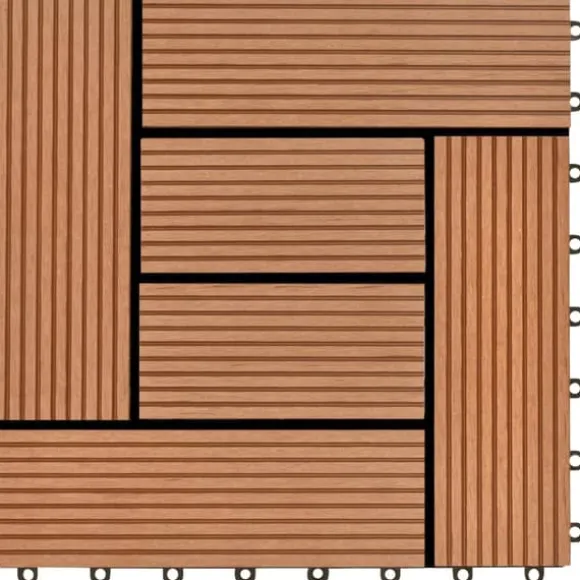 Balkongplattor Bruna WPC 30 x 30 cm 11 st - Golvbeläggning